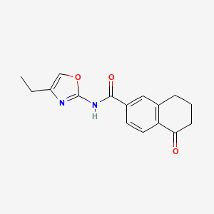 molecular formula C16H16N2O3 B6979683 N-(4-ethyl-1,3-oxazol-2-yl)-5-oxo-7,8-dihydro-6H-naphthalene-2-carboxamide 