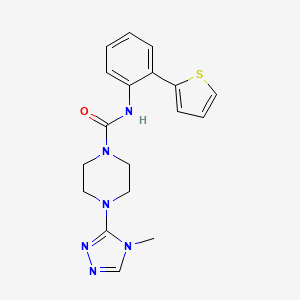 molecular formula C18H20N6OS B6979787 4-(4-methyl-1,2,4-triazol-3-yl)-N-(2-thiophen-2-ylphenyl)piperazine-1-carboxamide 