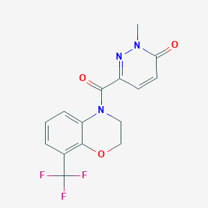 molecular formula C15H12F3N3O3 B6979807 2-Methyl-6-[8-(trifluoromethyl)-2,3-dihydro-1,4-benzoxazine-4-carbonyl]pyridazin-3-one 