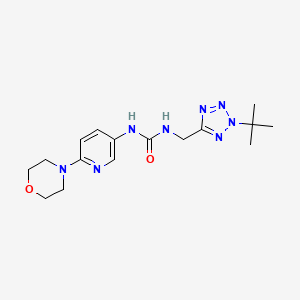molecular formula C16H24N8O2 B6979822 1-[(2-Tert-butyltetrazol-5-yl)methyl]-3-(6-morpholin-4-ylpyridin-3-yl)urea 