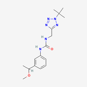 molecular formula C16H24N6O2 B6979917 1-[(2-Tert-butyltetrazol-5-yl)methyl]-3-[3-(1-methoxyethyl)phenyl]urea 