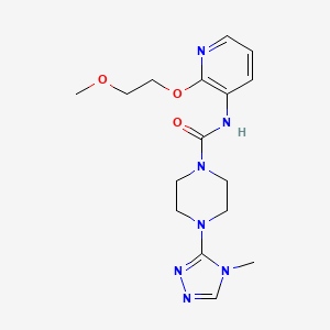 molecular formula C16H23N7O3 B6979921 N-[2-(2-methoxyethoxy)pyridin-3-yl]-4-(4-methyl-1,2,4-triazol-3-yl)piperazine-1-carboxamide 