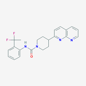 molecular formula C22H22F2N4O B6980289 N-[2-(1,1-difluoroethyl)phenyl]-4-(1,8-naphthyridin-2-yl)piperidine-1-carboxamide 