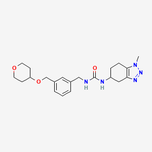 molecular formula C21H29N5O3 B6980481 1-(1-Methyl-4,5,6,7-tetrahydrobenzotriazol-5-yl)-3-[[3-(oxan-4-yloxymethyl)phenyl]methyl]urea 