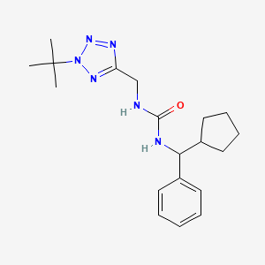 molecular formula C19H28N6O B6980490 1-[(2-Tert-butyltetrazol-5-yl)methyl]-3-[cyclopentyl(phenyl)methyl]urea 