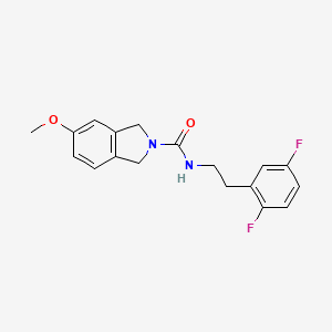 molecular formula C18H18F2N2O2 B6980554 N-[2-(2,5-difluorophenyl)ethyl]-5-methoxy-1,3-dihydroisoindole-2-carboxamide 