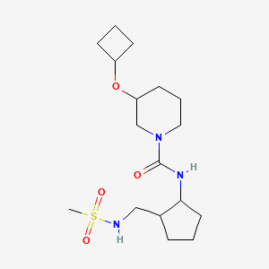 molecular formula C17H31N3O4S B6980764 3-cyclobutyloxy-N-[2-(methanesulfonamidomethyl)cyclopentyl]piperidine-1-carboxamide 