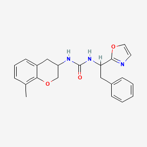 molecular formula C22H23N3O3 B6980904 1-(8-methyl-3,4-dihydro-2H-chromen-3-yl)-3-[1-(1,3-oxazol-2-yl)-2-phenylethyl]urea 