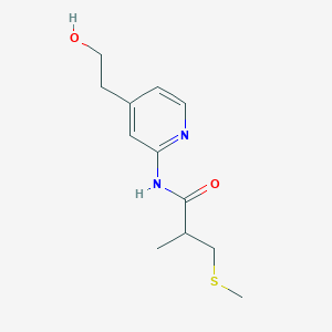 molecular formula C12H18N2O2S B6981201 N-[4-(2-hydroxyethyl)pyridin-2-yl]-2-methyl-3-methylsulfanylpropanamide 