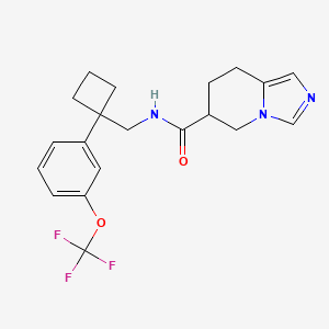 molecular formula C20H22F3N3O2 B6981339 N-[[1-[3-(trifluoromethoxy)phenyl]cyclobutyl]methyl]-5,6,7,8-tetrahydroimidazo[1,5-a]pyridine-6-carboxamide 