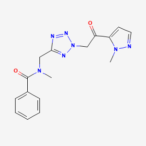 molecular formula C16H17N7O2 B6981375 N-methyl-N-[[2-[2-(2-methylpyrazol-3-yl)-2-oxoethyl]tetrazol-5-yl]methyl]benzamide 