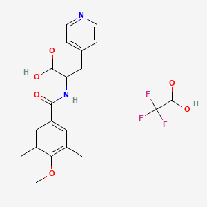 molecular formula C20H21F3N2O6 B6981471 2-[(4-Methoxy-3,5-dimethylbenzoyl)amino]-3-pyridin-4-ylpropanoic acid;2,2,2-trifluoroacetic acid 