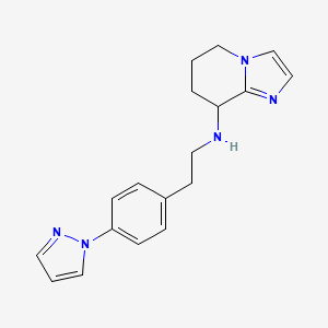 molecular formula C18H21N5 B6981640 N-[2-(4-pyrazol-1-ylphenyl)ethyl]-5,6,7,8-tetrahydroimidazo[1,2-a]pyridin-8-amine 