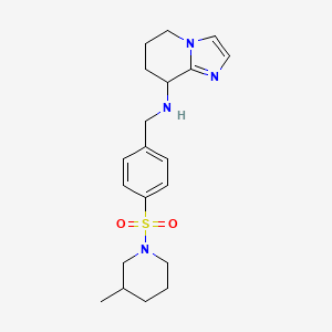 molecular formula C20H28N4O2S B6981643 N-[[4-(3-methylpiperidin-1-yl)sulfonylphenyl]methyl]-5,6,7,8-tetrahydroimidazo[1,2-a]pyridin-8-amine 