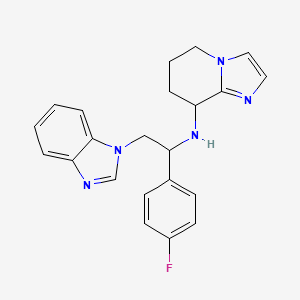 molecular formula C22H22FN5 B6981683 N-[2-(benzimidazol-1-yl)-1-(4-fluorophenyl)ethyl]-5,6,7,8-tetrahydroimidazo[1,2-a]pyridin-8-amine 