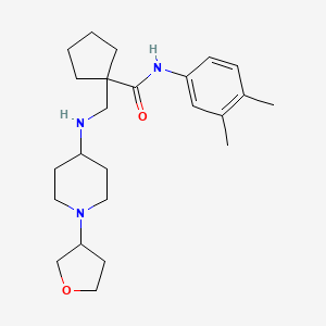 molecular formula C24H37N3O2 B6981684 N-(3,4-dimethylphenyl)-1-[[[1-(oxolan-3-yl)piperidin-4-yl]amino]methyl]cyclopentane-1-carboxamide 
