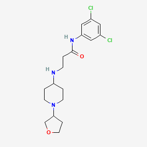 molecular formula C18H25Cl2N3O2 B6981989 N-(3,5-dichlorophenyl)-3-[[1-(oxolan-3-yl)piperidin-4-yl]amino]propanamide 