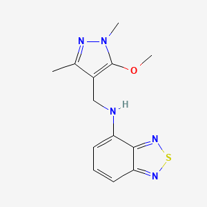 molecular formula C13H15N5OS B6982208 N-[(5-methoxy-1,3-dimethylpyrazol-4-yl)methyl]-2,1,3-benzothiadiazol-4-amine 