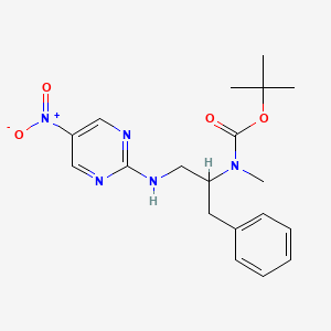 molecular formula C19H25N5O4 B6982330 tert-butyl N-methyl-N-[1-[(5-nitropyrimidin-2-yl)amino]-3-phenylpropan-2-yl]carbamate 