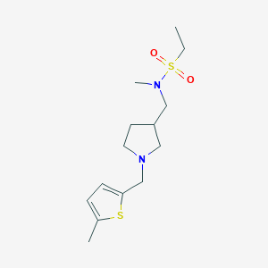 molecular formula C14H24N2O2S2 B6982854 N-methyl-N-[[1-[(5-methylthiophen-2-yl)methyl]pyrrolidin-3-yl]methyl]ethanesulfonamide 