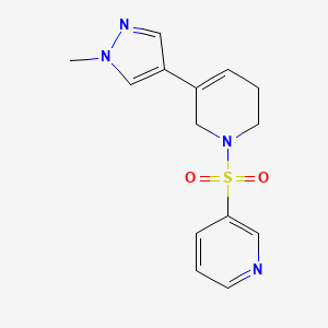 molecular formula C14H16N4O2S B6982995 3-[[5-(1-methylpyrazol-4-yl)-3,6-dihydro-2H-pyridin-1-yl]sulfonyl]pyridine 