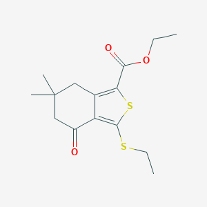 molecular formula C15H20O3S2 B069835 Ethyl 3-(ethylthio)-6,6-dimethyl-4-oxo-4,5,6,7-tetrahydrobenzo[c]thiophene-1-carboxylate CAS No. 172516-43-7