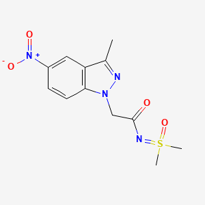 molecular formula C12H14N4O4S B6983835 N-[dimethyl(oxo)-lambda6-sulfanylidene]-2-(3-methyl-5-nitroindazol-1-yl)acetamide 