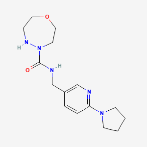 molecular formula C15H23N5O2 B6983924 N-[(6-pyrrolidin-1-ylpyridin-3-yl)methyl]-1,4,5-oxadiazepane-4-carboxamide 