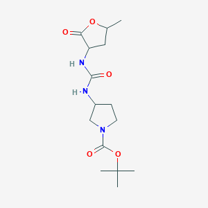 molecular formula C15H25N3O5 B6983933 Tert-butyl 3-[(5-methyl-2-oxooxolan-3-yl)carbamoylamino]pyrrolidine-1-carboxylate 