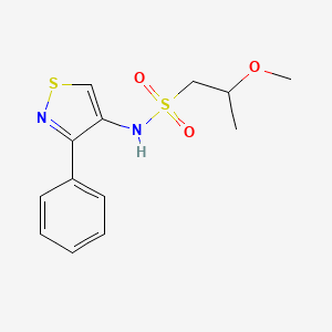 molecular formula C13H16N2O3S2 B6983985 2-methoxy-N-(3-phenyl-1,2-thiazol-4-yl)propane-1-sulfonamide 