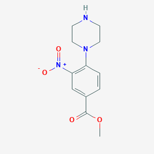 molecular formula C12H15N3O4 B069840 Methyl 3-nitro-4-piperazinobenzenecarboxylate CAS No. 192441-86-4