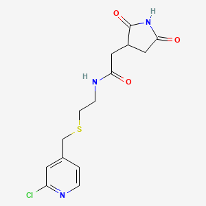 molecular formula C14H16ClN3O3S B6984084 N-[2-[(2-chloropyridin-4-yl)methylsulfanyl]ethyl]-2-(2,5-dioxopyrrolidin-3-yl)acetamide 