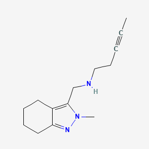 molecular formula C14H21N3 B6984131 N-[(2-methyl-4,5,6,7-tetrahydroindazol-3-yl)methyl]pent-3-yn-1-amine 