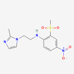 molecular formula C13H16N4O4S B6984134 N-[2-(2-methylimidazol-1-yl)ethyl]-2-methylsulfonyl-4-nitroaniline 