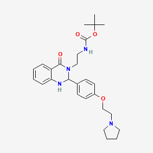 molecular formula C27H36N4O4 B6984201 tert-butyl N-[2-[4-oxo-2-[4-(2-pyrrolidin-1-ylethoxy)phenyl]-1,2-dihydroquinazolin-3-yl]ethyl]carbamate 