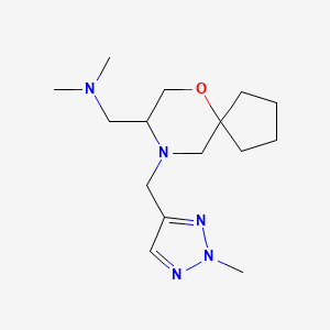 molecular formula C15H27N5O B6984249 N,N-dimethyl-1-[9-[(2-methyltriazol-4-yl)methyl]-6-oxa-9-azaspiro[4.5]decan-8-yl]methanamine 