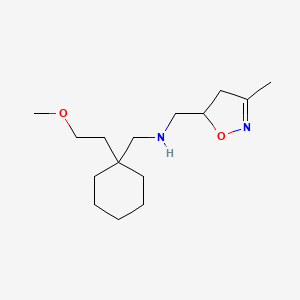 molecular formula C15H28N2O2 B6984284 N-[[1-(2-methoxyethyl)cyclohexyl]methyl]-1-(3-methyl-4,5-dihydro-1,2-oxazol-5-yl)methanamine 