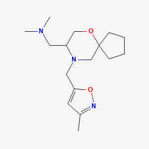 molecular formula C16H27N3O2 B6984290 N,N-dimethyl-1-[9-[(3-methyl-1,2-oxazol-5-yl)methyl]-6-oxa-9-azaspiro[4.5]decan-8-yl]methanamine 