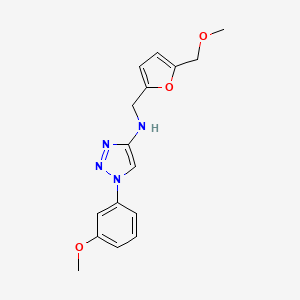 molecular formula C16H18N4O3 B6984310 N-[[5-(methoxymethyl)furan-2-yl]methyl]-1-(3-methoxyphenyl)triazol-4-amine 