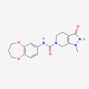 molecular formula C17H20N4O4 B6984314 N-(3,4-dihydro-2H-1,5-benzodioxepin-7-yl)-1-methyl-3-oxo-2,4,5,7-tetrahydropyrazolo[3,4-c]pyridine-6-carboxamide 