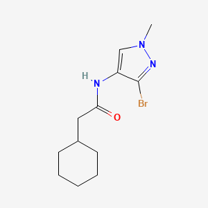 molecular formula C12H18BrN3O B6984421 N-(3-bromo-1-methylpyrazol-4-yl)-2-cyclohexylacetamide 