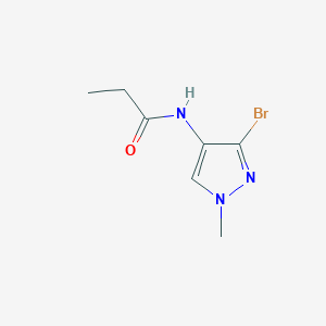 molecular formula C7H10BrN3O B6984423 N-(3-bromo-1-methylpyrazol-4-yl)propanamide 