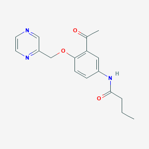 molecular formula C17H19N3O3 B6984623 N-[3-acetyl-4-(pyrazin-2-ylmethoxy)phenyl]butanamide 