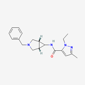 molecular formula C19H24N4O B6984733 N-[(1S,5R)-3-benzyl-3-azabicyclo[3.1.0]hexan-6-yl]-2-ethyl-5-methylpyrazole-3-carboxamide 