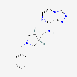 molecular formula C17H18N6 B6984777 N-[(1S,5R)-3-benzyl-3-azabicyclo[3.1.0]hexan-6-yl]-[1,2,4]triazolo[4,3-a]pyrazin-8-amine 