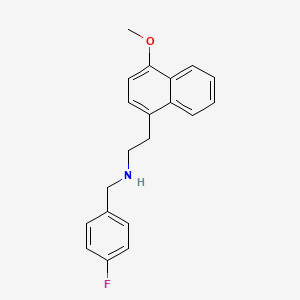 molecular formula C20H20FNO B6985209 N-[(4-fluorophenyl)methyl]-2-(4-methoxynaphthalen-1-yl)ethanamine 
