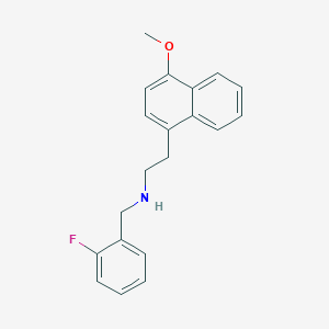 molecular formula C20H20FNO B6985214 N-[(2-fluorophenyl)methyl]-2-(4-methoxynaphthalen-1-yl)ethanamine 