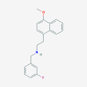 molecular formula C20H20FNO B6985220 N-[(3-fluorophenyl)methyl]-2-(4-methoxynaphthalen-1-yl)ethanamine 
