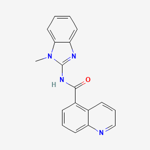 molecular formula C18H14N4O B6985267 N-(1-methylbenzimidazol-2-yl)quinoline-5-carboxamide 