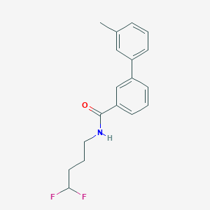 molecular formula C18H19F2NO B6985401 N-(4,4-difluorobutyl)-3-(3-methylphenyl)benzamide 